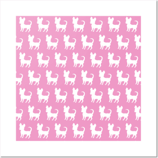 Chihuahua silhouette print (large) baby pink Posters and Art